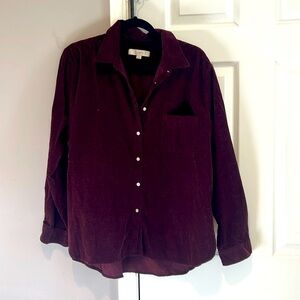 Loft corduroy burgundy women’s top